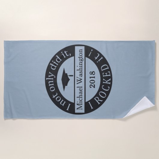 Afstuderen aangepaste naam & jaar strand handdoek (Voorkant)
