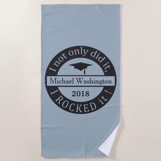 Afstuderen aangepaste naam & jaar strand handdoek (Voorkant)