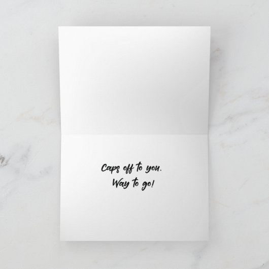 Afstuderen Aangepaste naam met Pet en zwart wit Kaart (Binnen)