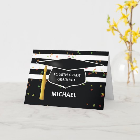 Afstuderen Aangepaste naam vierde rang Jaar Pet zw Kaart (Gele Bloem)
