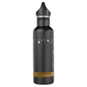 Afstuderen Aangepaste schoolnaam Confetti Gold zwa Waterfles (Links)