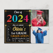 Afstuderen Aangepaste Tekst & Afbeelding 1e Grade  Aankondigingskaart (Achterkant)