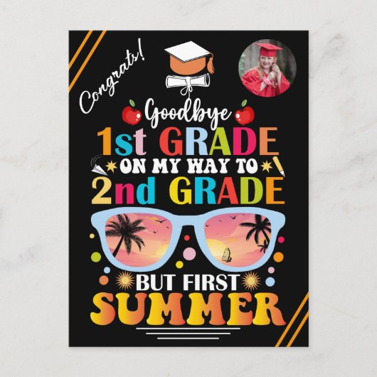 Afstuderen Aangepaste Tekst & Afbeelding 1e Grade  Aankondigingskaart (Voorkant)