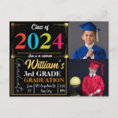 Afstuderen Aangepaste Tekst & Afbeelding 3e Grade Aankondigingskaart (Achterkant)