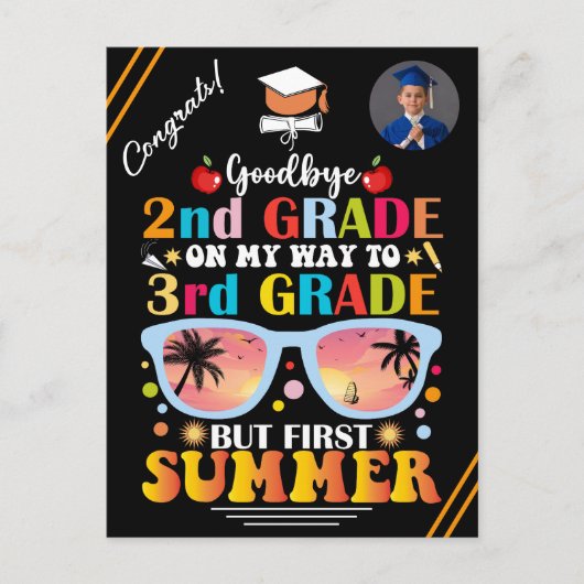 Afstuderen Aangepaste Tekst & Afbeeldingen 2e Grad Aankondigingskaart (Voorkant)