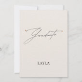 Afstuderen aankondiging: 1 foto, crème kleur kaart (Achterkant)