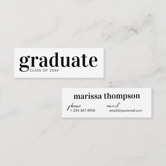 Afstuderen Aankondiging Afstuderen Visitekaartje (Voorkant / Achterkant)