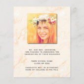 Afstuderen aankondiging begrotingspampagnes blush (Achterkant)