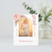 Afstuderen aankondiging begrotingspampagnes blush (Staand voorkant)