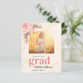 Afstuderen aankondiging begrotingspampagnes blush (Staand voorkant)