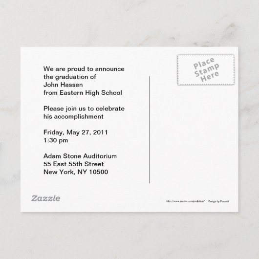 Afstuderen Aankondiging Briefkaart Schoolbus 1 (Achterkant)