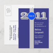 Afstuderen Aankondiging Briefkaart Silver Blue PC1 (Voorkant / Achterkant)