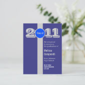 Afstuderen Aankondiging Briefkaart Silver Blue PC1 (Staand voorkant)