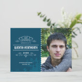 AFSTUDEREN AANKONDIGING cool grunge marineblauw (Staand voorkant)