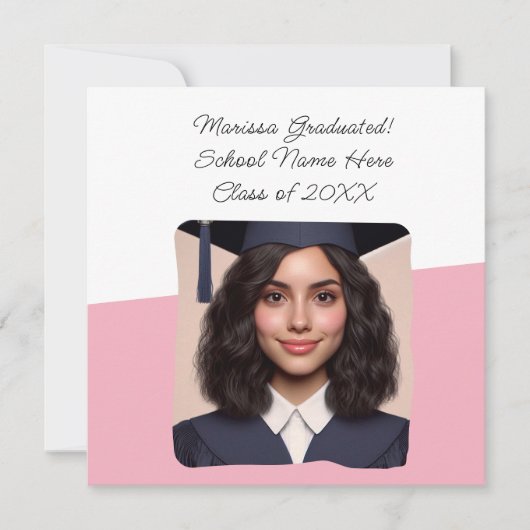 Afstuderen Aankondiging Custom Photo Typography (Voorkant)