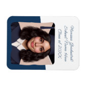 Afstuderen Aankondiging Custom Photo Typography Magneet (Horizontaal)