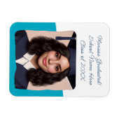 Afstuderen Aankondiging Custom Photo Typography Magneet (Horizontaal)