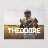 Afstuderen aankondiging één foto atleet briefkaart (Voorkant)