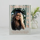 Afstuderen Aankondiging Eén foto Sage Groen Beige (Staand Voorkant)