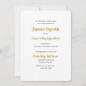 Afstuderen Aankondiging Faux Gold Leaf 3 Foto (Achterkant)