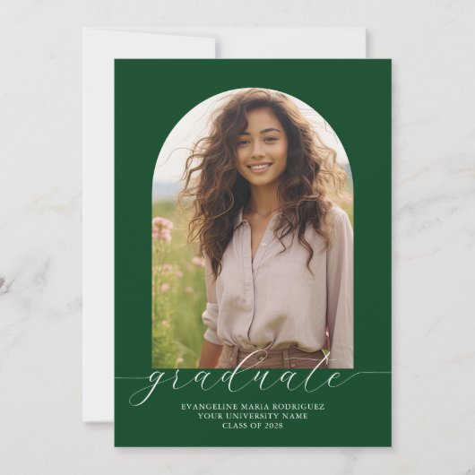 Afstuderen Aankondiging Foto Arch - DK. Green (Voorkant)