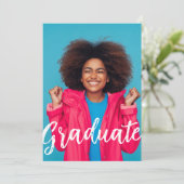 Afstuderen Aankondiging Foto Flat Kaart (Staand voorkant)