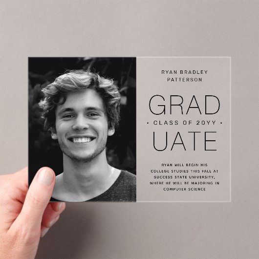 Afstuderen Aankondiging Foto Modern Minimalist (Insitu (Draagbaar))