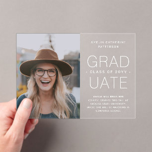 Afstuderen Aankondiging Foto Modern Minimalist