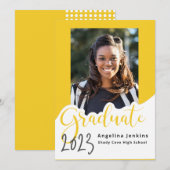 Afstuderen Aankondiging Foto Yellow 2023 (Voorkant / Achterkant)
