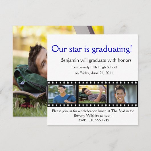 Afstuderen Aankondiging Fotokaart Filmstrip (Voorkant / Achterkant)