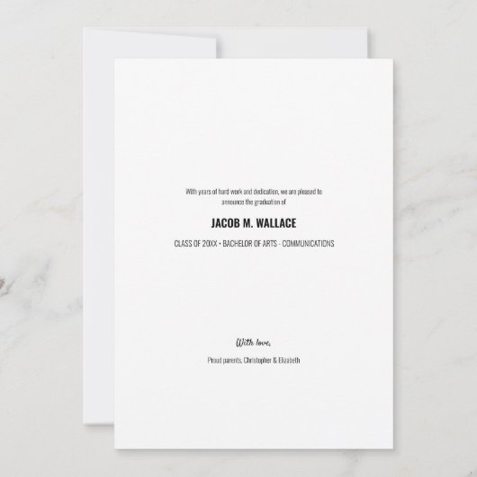 Afstuderen Aankondiging Fotoman Afstuderen (Achterkant)