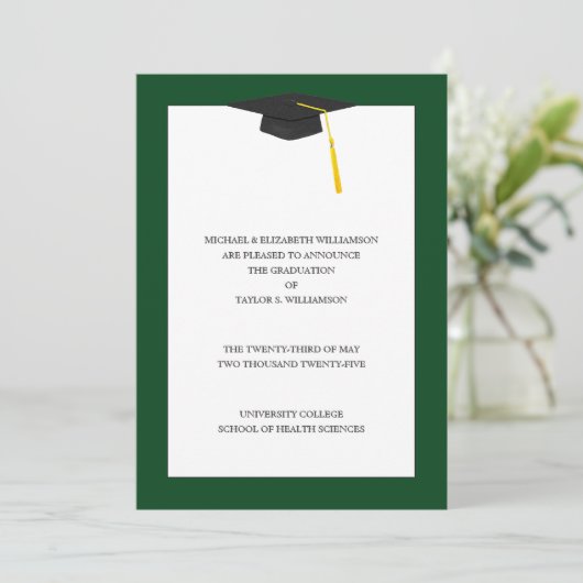 Afstuderen Aankondiging groen (Staand voorkant)