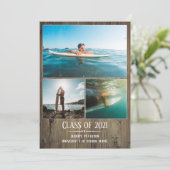 Afstuderen Aankondiging Houten Planken 3 Fotokaart (Staand voorkant)