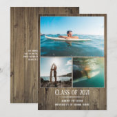 Afstuderen Aankondiging Houten Planken 3 Fotokaart (Voorkant / Achterkant)