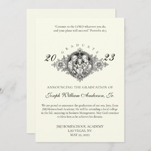 AFSTUDEREN AANKONDIGING JOSEPH WILLIAM ANDERSON (Voorkant / Achterkant)