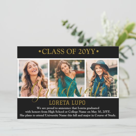 Afstuderen Aankondiging Kaart (Staand voorkant)