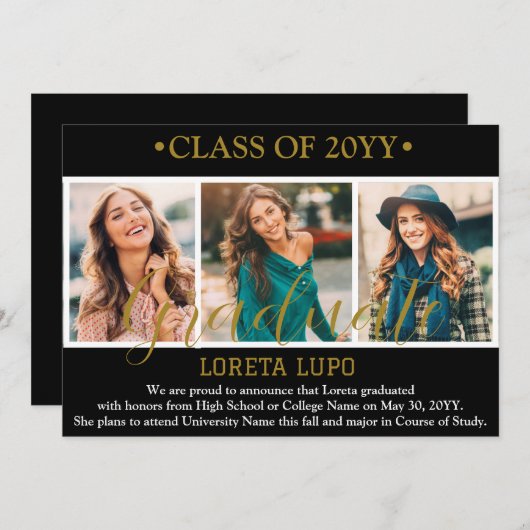 Afstuderen Aankondiging Kaart (Voorkant / Achterkant)