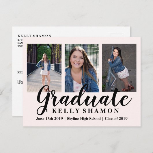 Afstuderen Aankondiging Kaart (Voorkant / Achterkant)