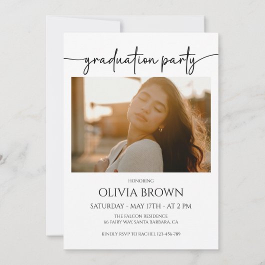 Afstuderen Aankondiging Kaart, Graduation Party (Achterkant)