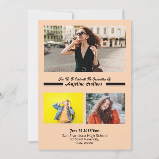 Afstuderen Aankondiging Kaart Sjabloon (Achterkant)