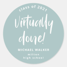 afstuderen aankondiging klassiek of nagenoeg volto ronde sticker