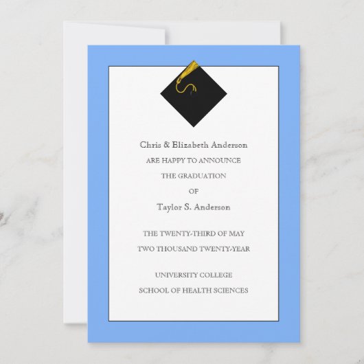 Afstuderen Aankondiging licht blauw (Voorkant)