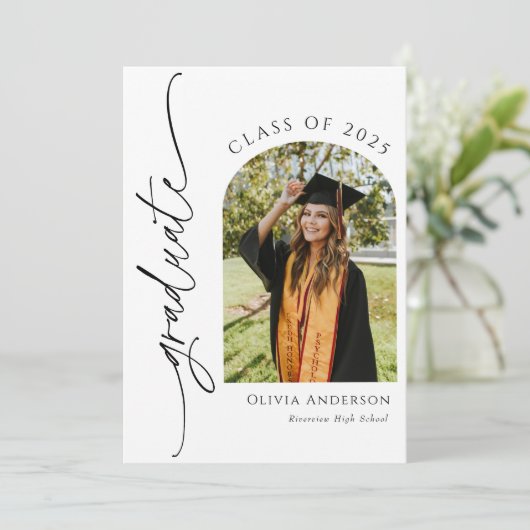 Afstuderen Aankondiging met Foto (Staand voorkant)