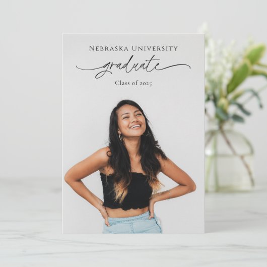 Afstuderen Aankondiging met Foto (Staand voorkant)