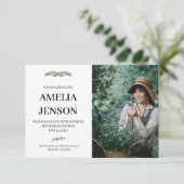 Afstuderen Aankondiging met Soft Botanical (Staand voorkant)