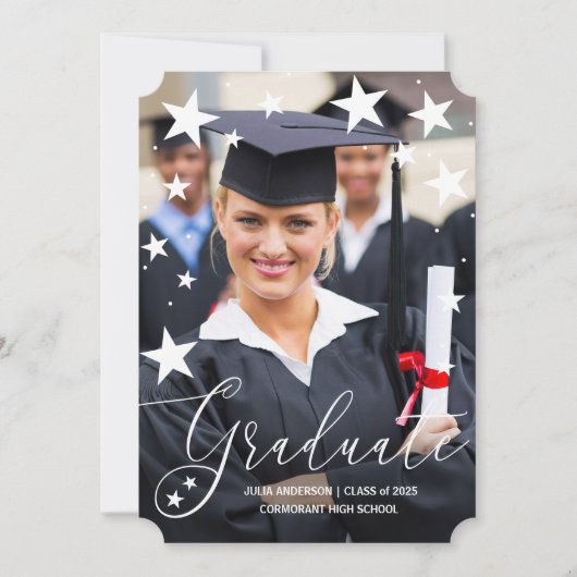 Afstuderen Aankondiging met sterren Afstuderen Fot (Voorkant)