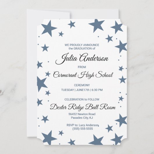 Afstuderen Aankondiging met sterren Afstuderen Fot (Achterkant)