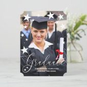 Afstuderen Aankondiging met sterren Afstuderen Fot (Staand voorkant)