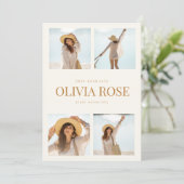 Afstuderen Aankondiging met Vier Foto's (Staand voorkant)