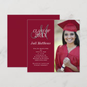 Afstuderen Aankondiging Monogram Foto Afstudeerder (Voorkant / Achterkant)